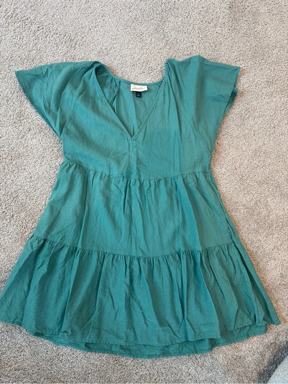 Universal Thread Teal V-Neck Tiered Dress